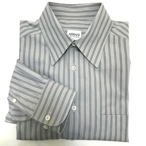Armani Collezioni Gray  Striped Shirt - 15.5/39